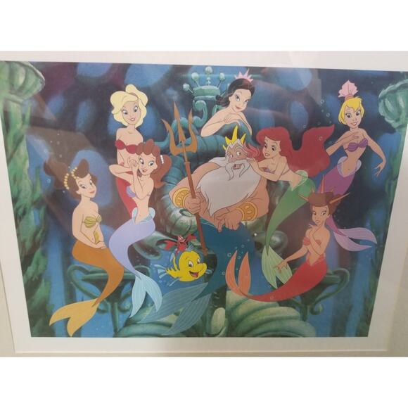 Disney 1998 The Little Mermaid Lithographs Framed 12"X9" Pictures 20"x16" Framed - Picture 2 of 7